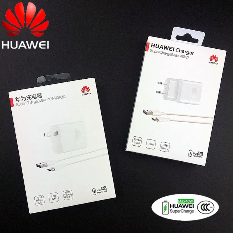 

Original Huawei p30 pro Supercharger 40W 10V4A Supercharge adapter usb 3.1 Type C Cable for P10 p20 Mate 9 10 pro Honor Magic 2