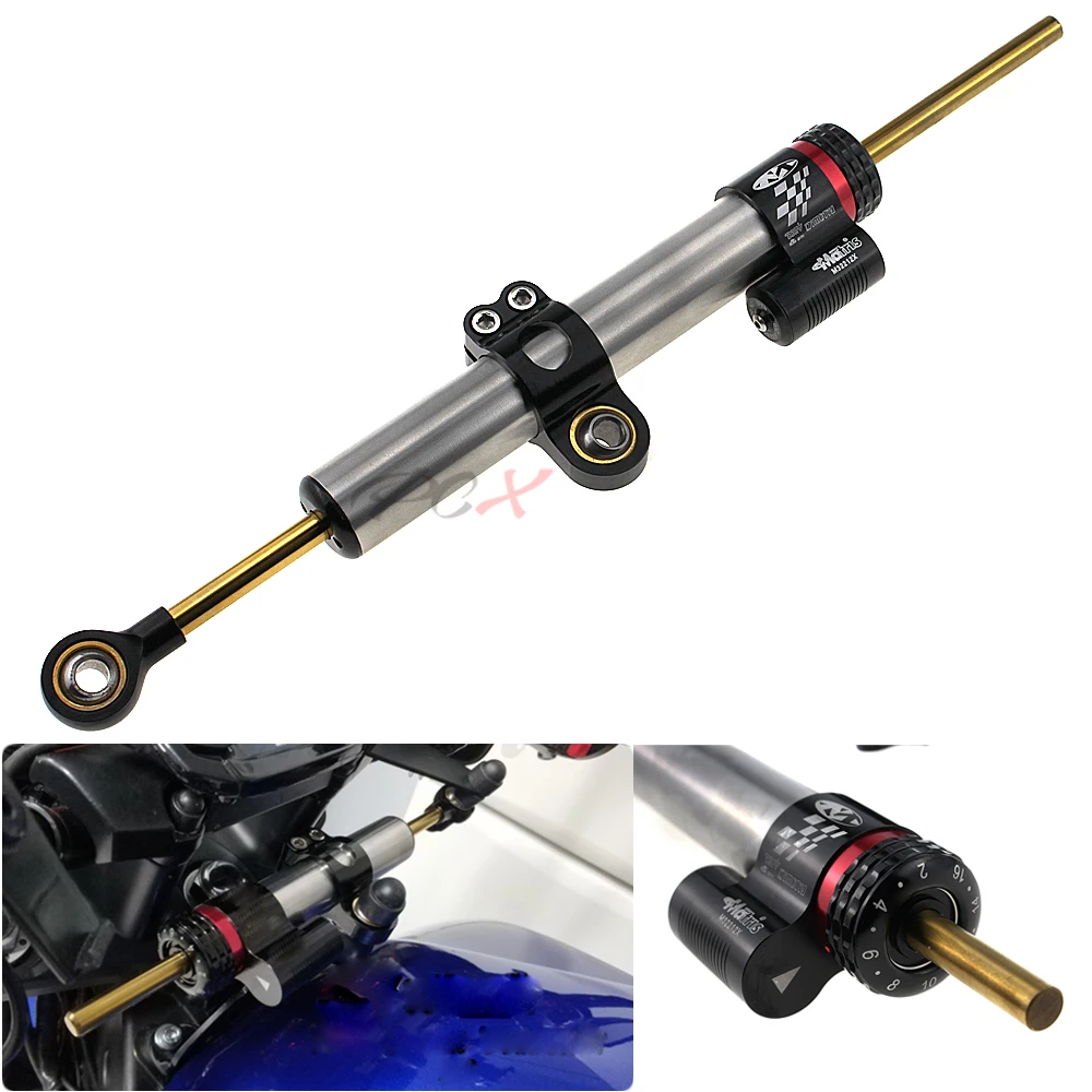 

Universal Motorcycle Adjustable Steering Damper Stabilizer for Honda CBR600RR CB650F Benelli Leoncino NC750X KTM Duke 125