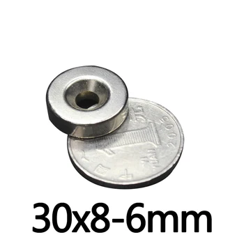 

2/3/5PCS 30x8-6mm NdFeB Strong Rare Earth Neodymium Magnets N35 30*8mm Hole 6mm Countersunk Powerful Magnetic Magnet 30*8-6mm