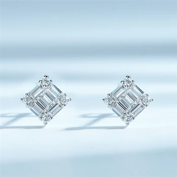 

925 Sterling Silver TV Baggat Clip Eearrings Cubic Zircon Wedding Party Gift Mothder's Day Gift Fashion Fine Jewelry Earrings