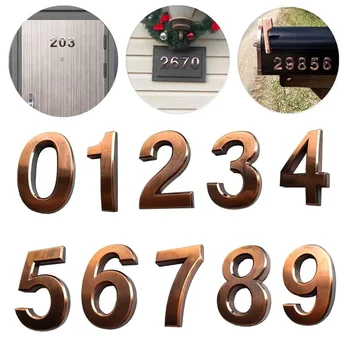 

10Pcs/Set 0 to 9 Self Adhesive Door House Numbers Address Plaques for Residence Mailbox Signs --M25