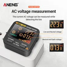 ANENG AC11 testeur de prise Pro tension Test prise détecteur royaume-uni ue prise US terre zéro ligne polarité Phase contrôle prises testeur