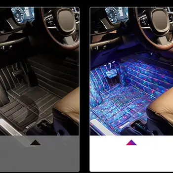 

Car Bottom Decorative Interior Lights 1 for 4 Universal LED Multi DIY Glow Lamp E7CA