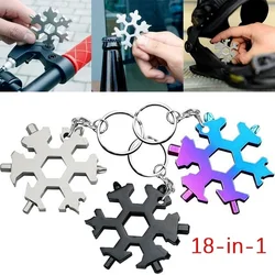 18 in 1 Stainless Steel Snowflake Multi Tool Card Combination Compact Multifunction Screwdriver Stainless Steel Gadget