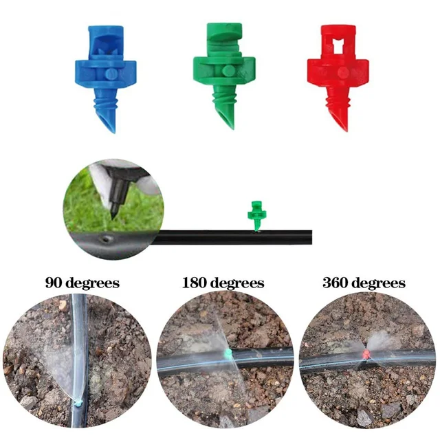 100 Pcs 90/180/360 Fokos Egyszerű Refrakciós Fúvókák Kerti Sprinkler Kiváló Minőségű Gyümölcsfa Öntözési Kertészeti Köd Permetező - Image 3
