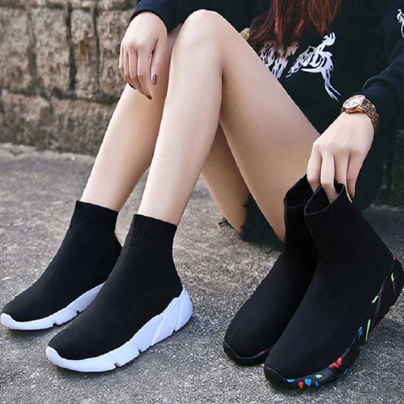 stapel Massage meer Titicaca Women's Shoes Black Sock | Socks Shoes Womens Black | Women's Sneakers  Socks - Sneakers - Aliexpress