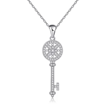 

YiYan 925 Sterling Silver Key Pendant Necklace for Women Fashion Fine Jewelry Gift
