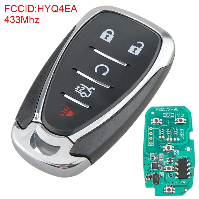 433 МГц 5 кнопок умный дистанционный ключ автомобиля с ID46 чипом HYQ4EA подходит для Chevy Camaro Malibu Cruze
