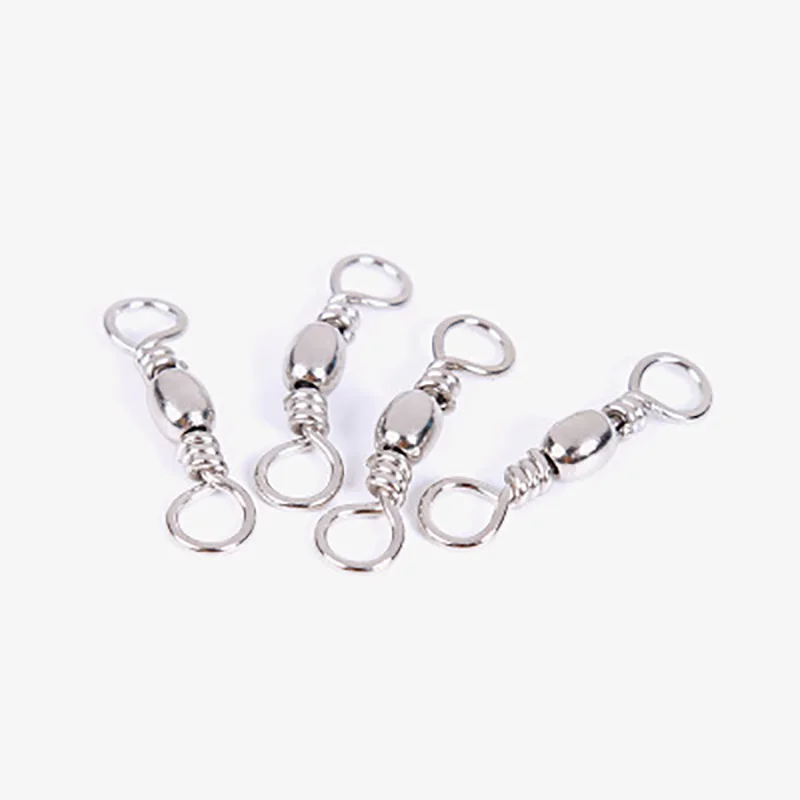 

50Pcs Stainless Steel Swivels Fishing Connector Pin Bearing Swivel With Snap Fishhook Lure Tackle Accessories Fishing Hook