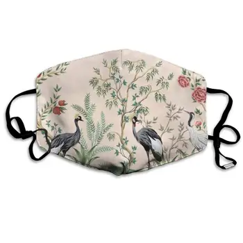 

Mouth Mask Vintage Crane Bird Floral Tree Fashion Earloop Face Mask For Kids Teens Men Women Winter Summer