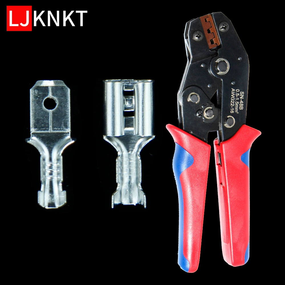 

2.8/4.8/6.3mm Cable tube universal spring plug clamp wire crimped sheath crimping hand tool quick easy connection terminal cross