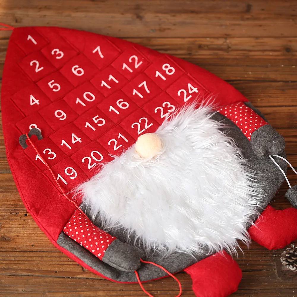 Рождественский шведский гном Адвент календарь висячий Санта Рождественский календарь обратного отсчета Рождественские украшения для дома календарь