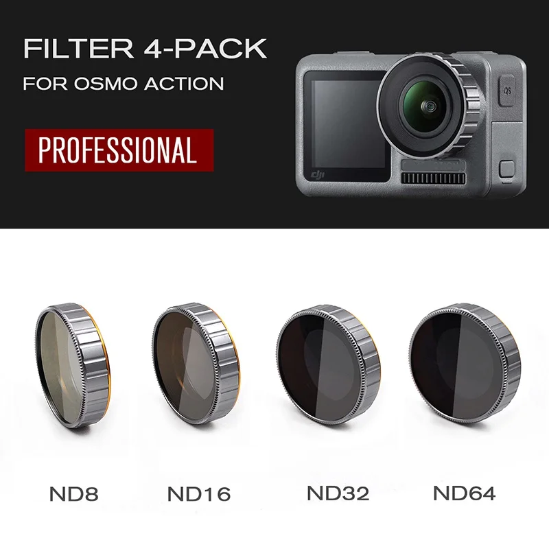 

Zomei Professional High-quality Action Camera Filter 4-Pack Camera Lens Filter For DJI OSMO Action Camera Accessories
