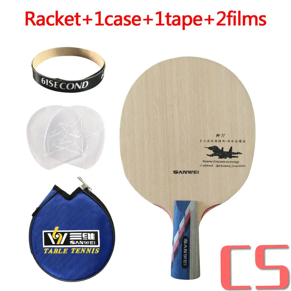 CS with Y 1 case Sanwei J-11 J11 J 11 лезвие для настольного тенниса для ракетки для пинг-понга - Цвет: CS with Y 1 case