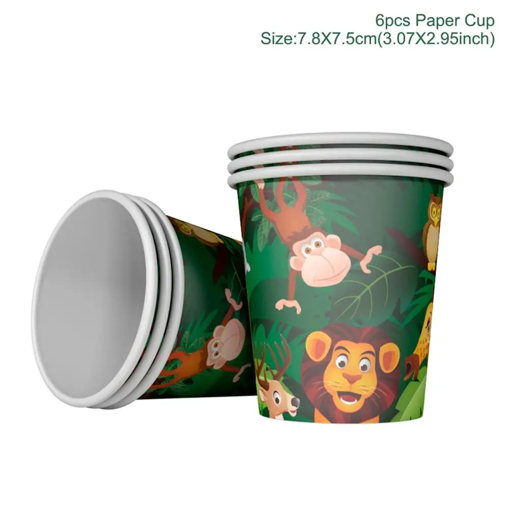 tableware 3 PATIMATE Jungle посуда в виде животных Джунгли Тема вечерние украшения для вечеринки в стиле сафари декор для дня рождения - Цвет: tableware 3