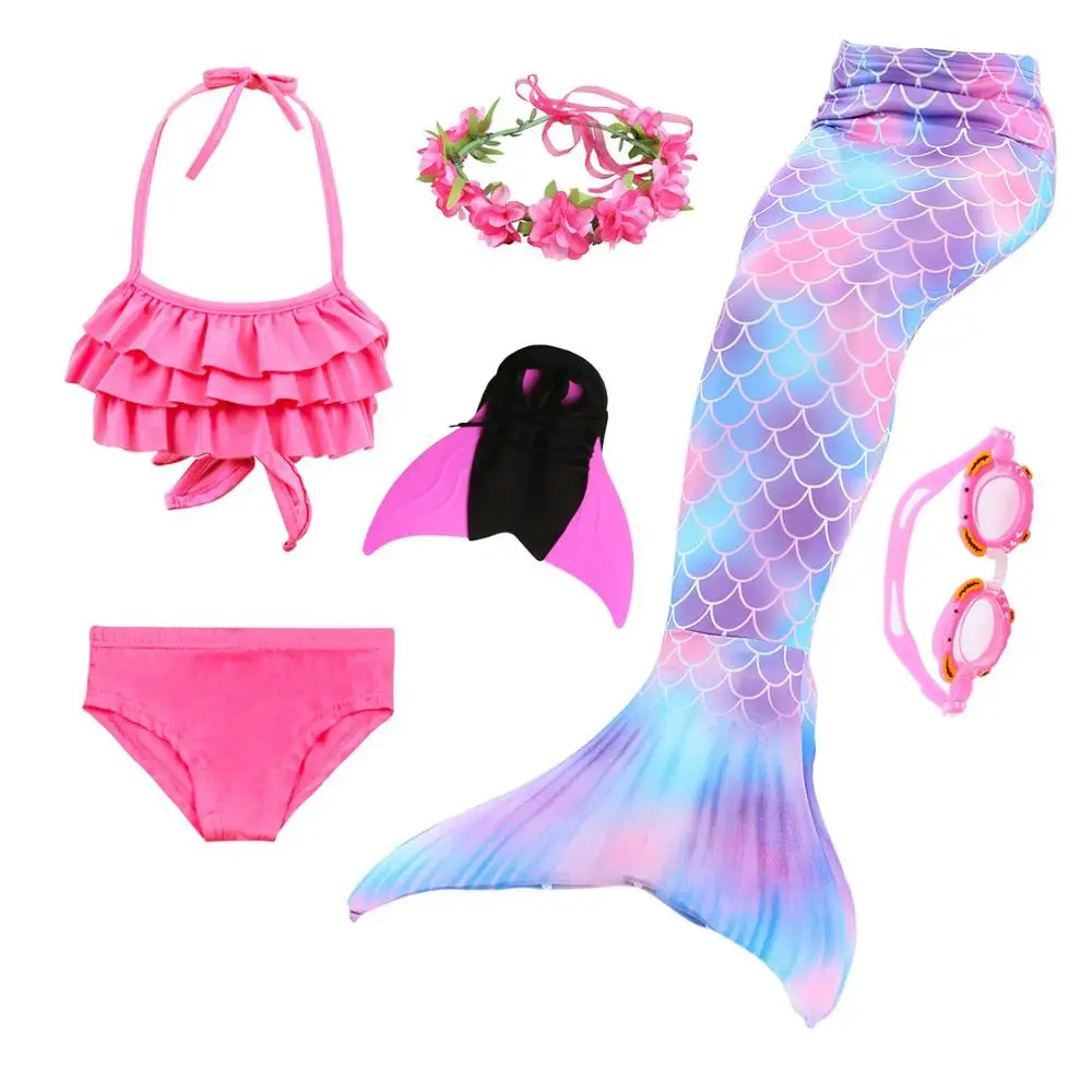 Hot-Children-Swimming-Mermaid-Tails-With-Monofin-Costume-Girls-Kids-Swimsuit-Ariel-Swimmable-Mermaid-Tail-for(11)