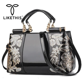 

LIKETHIS Luxury Handbags Famous Brand Women Bags Designer Lady Elegant Shoulder Crossbody Bags Leather Women Party Messenger New