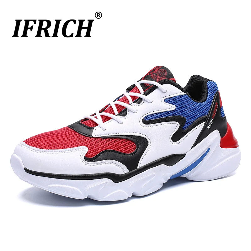 

New Stylish Clunky Mesh Youth Sneakers White Blue Male Sport Shoes Breathable Gym Trainers Footwear Cool Runner Shoes for Men