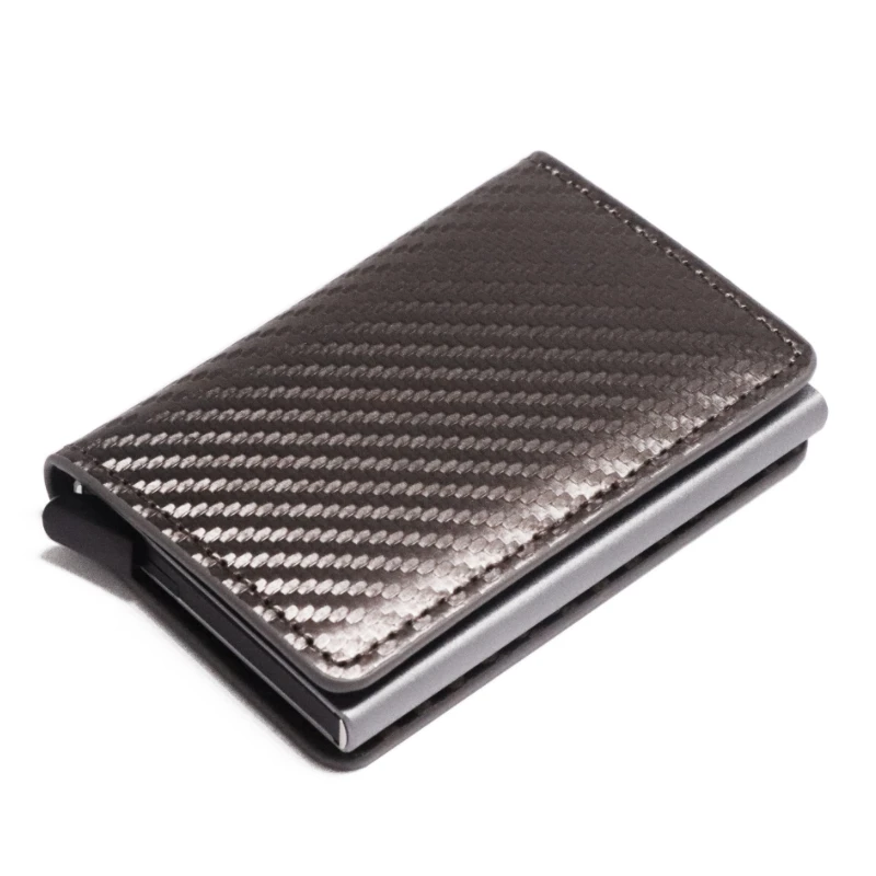 Cartera Delgada De Fibra De Carbono Con Bloqueo RFID - Diseño Minimalista, Para Tarjetas Y Billetes, Color Negro