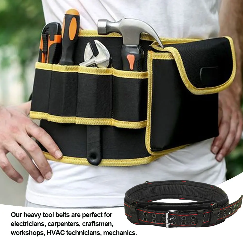 personalized tool bag Padded Electrician Tool Belt Nail Pocket Apron Padded Heavy Duty Adjustable for DIY Electrician Carpenter Joiner bike tool bag