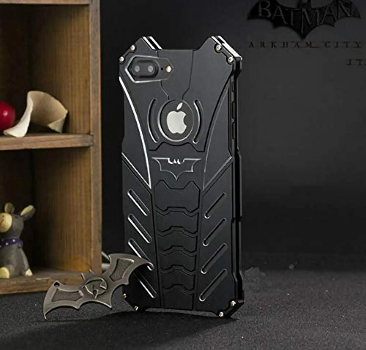 Shockproof Armor Metal Case+ Bat Kickstand Batman Aluminum Bumper For iPhone 7 Plus 6 6s 8 X XS XR 11 Pro MAX Cover Funda Coque