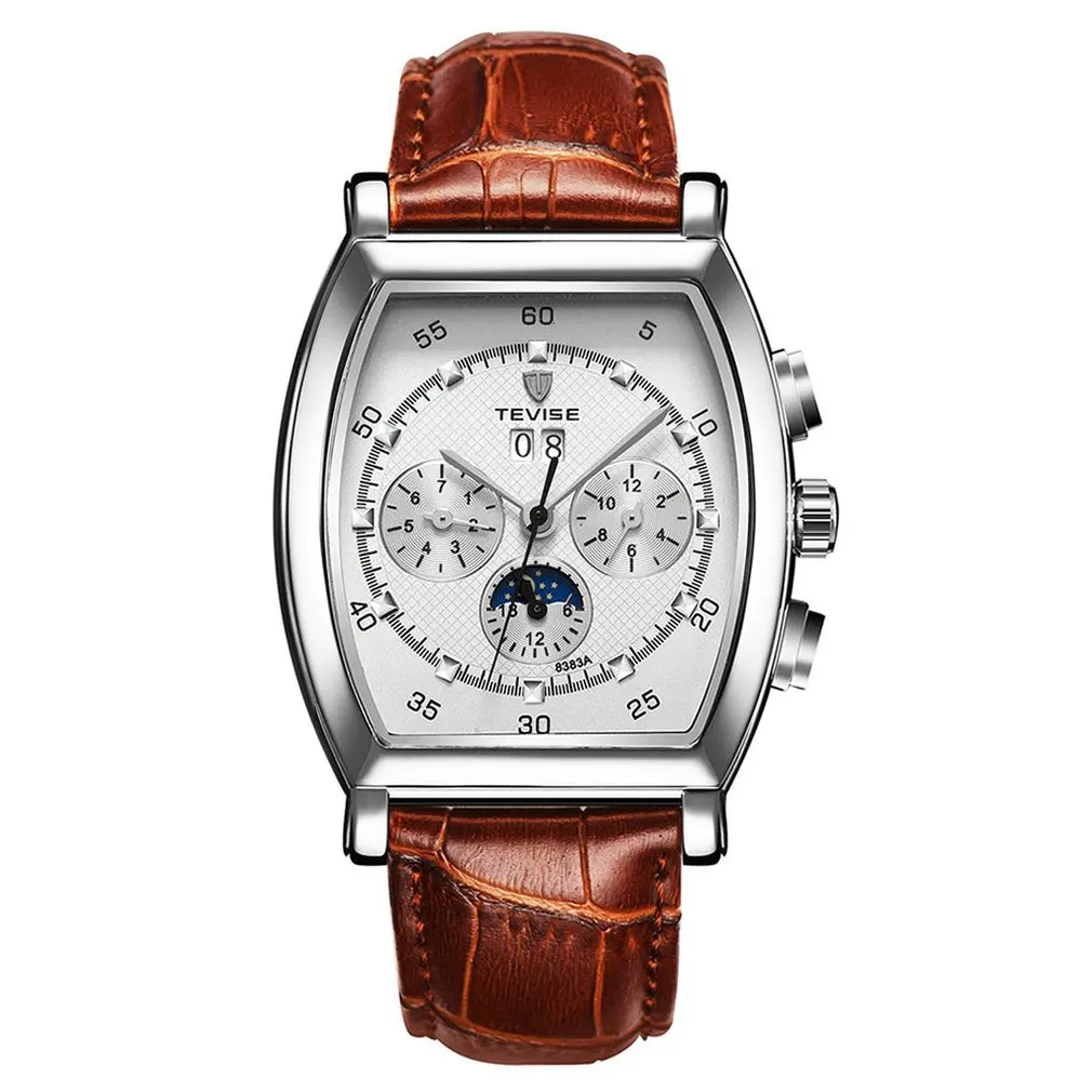 

Tevise Watch Multifunctional Star Business Waterproof Automatic Mechanical Men'S Watch Spiral Crown Watch With A Box Hot
