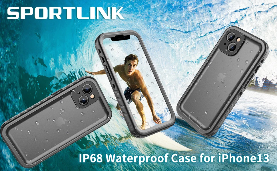 SPORTLINK Waterproof Phone Case Underwater Protective For iPhone 13 11 12 Pro Max SE 2nd 2020 3rd 2022 Built-in Screen Protector best cases for iphone 13 pro 