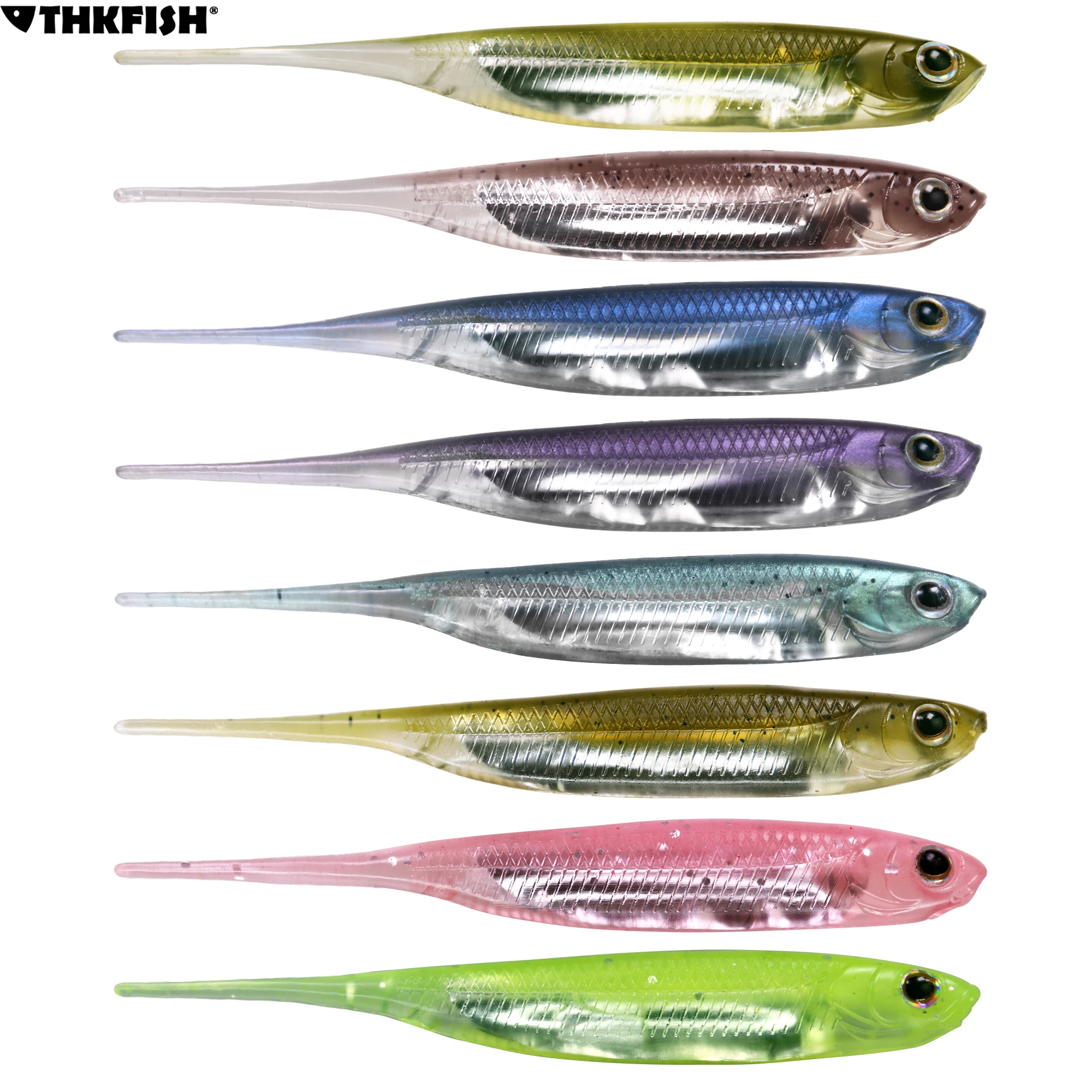 

6pcs/lot Fishing Soft Lures 8cm Artificial Soft Worm Swimbaits Fishing Lure Silicone Bait Pin Tail Wobblers For Bass Fishing