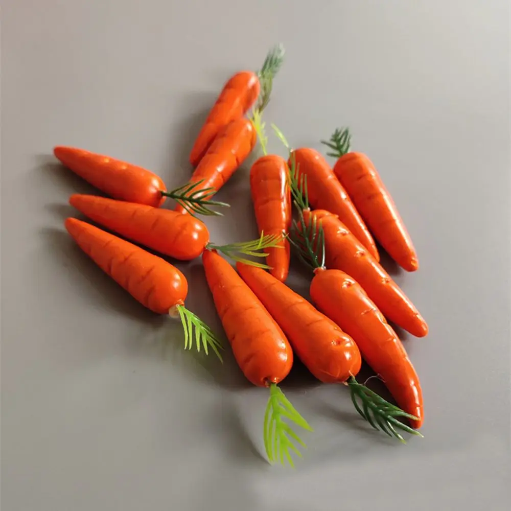 10pcs Mini Simulation Foam Carrots Artificial Carrot Fake Vegetables