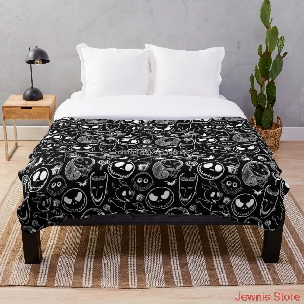 Флисовое одеяло Кошмар перед Рождеством для кроватки/дивана взрослых маленьких