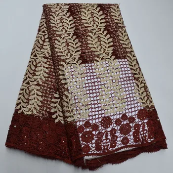 

High Quality African French Laces Fabrics Cotton Embroidery 2020 Latest Nigerian Swiss voile Guipure Lace 5 Yards/Lot SX8-5