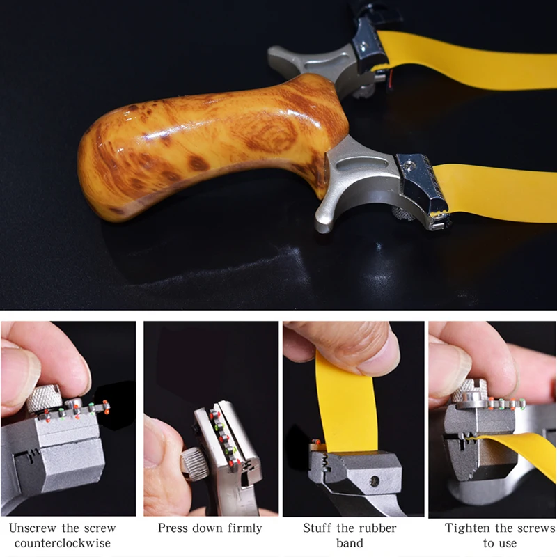 Мощная Рогатка из сплава с лазерной плоской резиновой лентой для выживания на