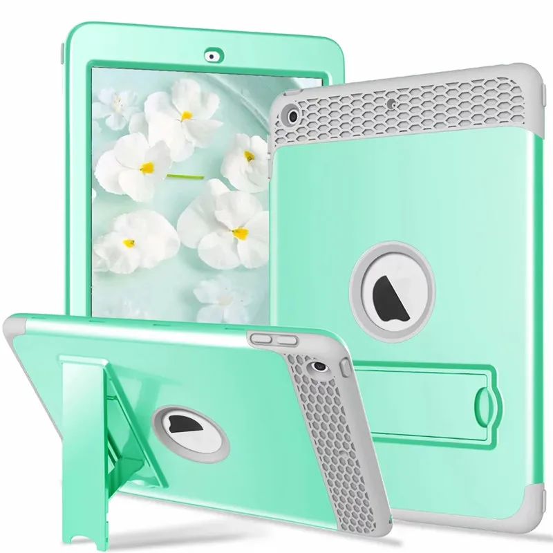 

LD Kickstand Hard Case for iPad 9.7 2017 New iPad Pro 9.7inch 2018 Case Combo Back Cover Protect Skin