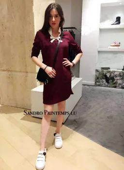 

16 Auricularia Auricularia Collar Bow Lace Dress Ellen 2 Color B663 Qing Goods