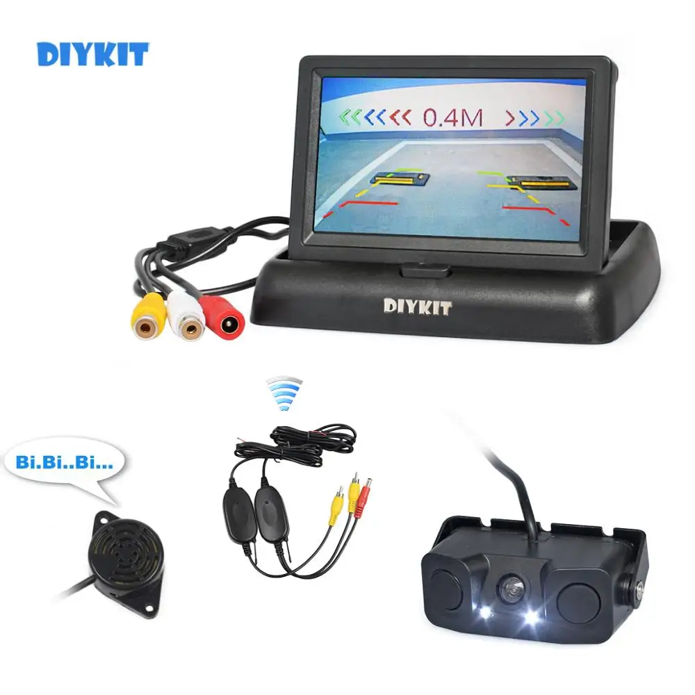 Беспроводная камера заднего вида DIYKIT 4 3 дюйма автомобильный монитор парковочный
