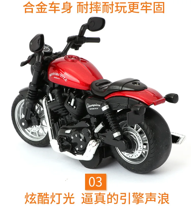 1: 14 сплава ВОИН мотоцикла Harley Ducati модель мотоцикла классический Стиль светильник в комплекте светильник музыкальная игрушка