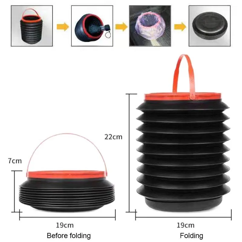 Автоматическая круглая герметичная складная корзина для хранения автомобиля портативная телескопическая мусорная корзина мини наружное выдвижное ведро для воды(бесплатный подарок