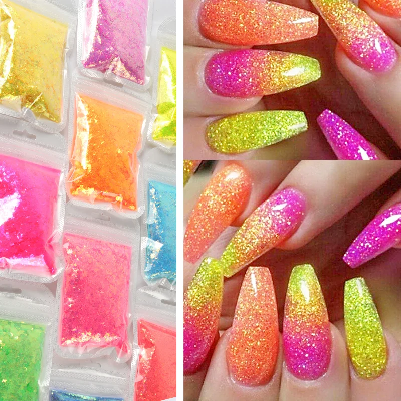 50g Gold Silver Mixed Nail Glitter Powder Sequins Sparkly Hexagon Shape  Chunky Flakes For Gel Nail Art Decorations Accessories - Nail Glitter -  AliExpress