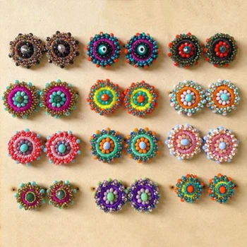 

2020 new color ethnic style crystal earring exaggerated beautiful charming accessories women travel party trend jewelry bohemian