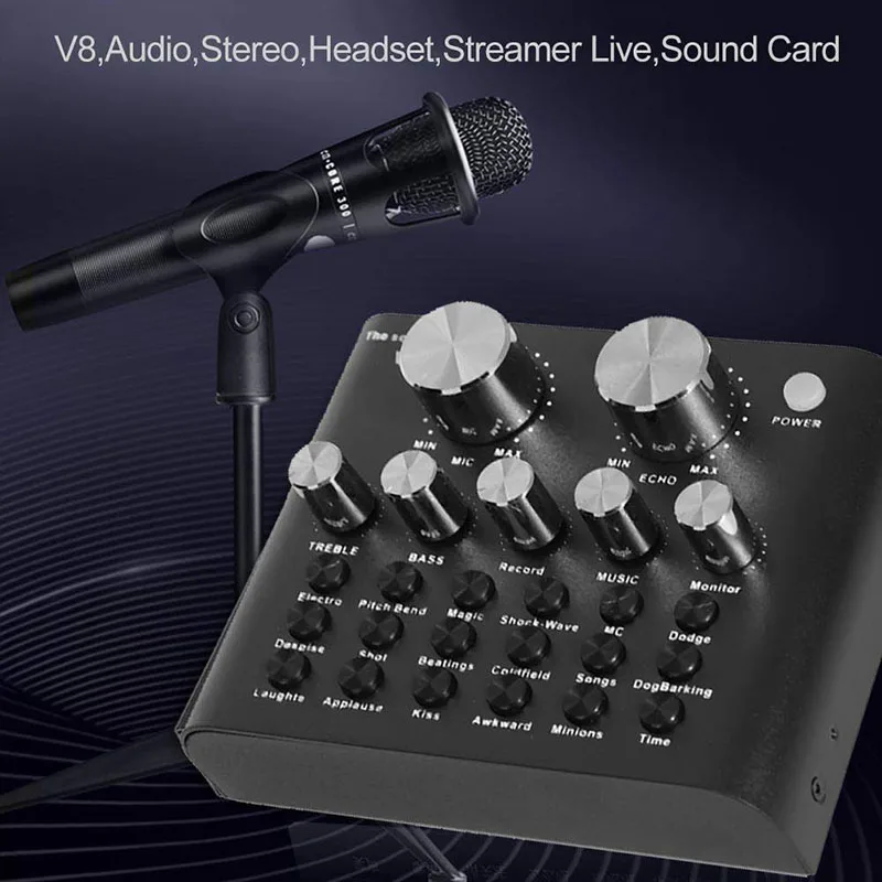 

V8 Mobile Phone Desktop Sound Card DSP Chip 12 Sound Effects Eliminate Original Sound Card VH99