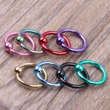 1 шт. хирургические кольца из нержавеющей стали для носа с шариками кольца для носа и шпильки перегородки Серьги пирсинг ювелирные изделия