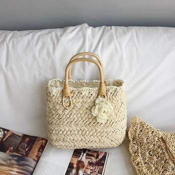 

DORANMI Straw Knitted Handbag Women's Bags 2020 Summer Beach Top-handle Bag Female Square Handbags Hollow Out Bolsos Mujer BG537