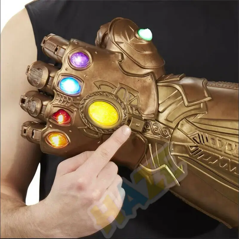 Thanos Infinity Gauntlet светодиодный металлический 1:1 носимый Косплей статуя перчатка