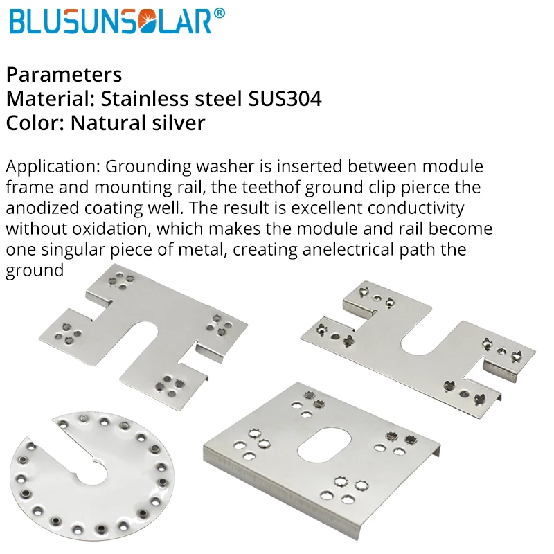10 шт. 304 нержавеющая сталь Коррозионностойкий Солнечный Заземляющий зажим для солнечной монтажной системы