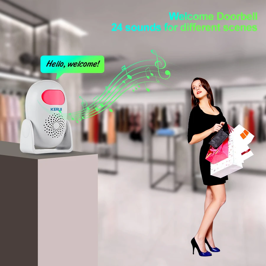 KERUI M120 Smart PIR Infrared Anti-Theft Burglar Welcome Doorbell  Multifunction Human Motion Detector Garage Shop Home Security - AliExpress