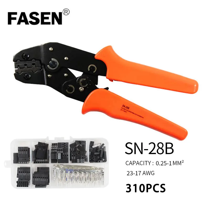 

SN-28B 310PCS crimping tool kit crimp pliers terminal ferrule crimper wire hand tool set For Dupont XH2.54 KF2510 SM 2.54mm Plug
