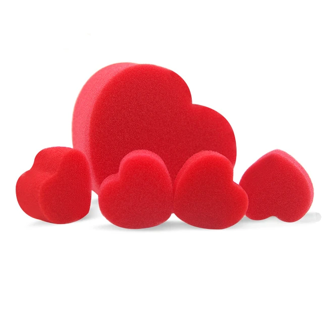 5pcs Heart Sponge Set Magic Prop Red Sponge Balls Classical Comedy Trick  Prop