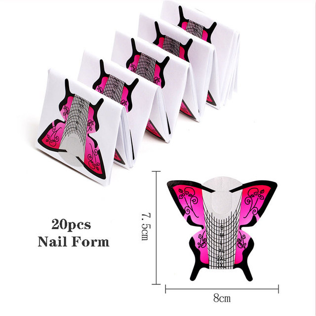 Art Tools Nail Extension UV Gel Tips Extension Nail Form Stickers for Gel Acrylic Nail Tips Extension Acrylic Curve