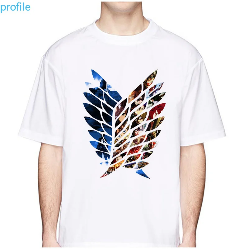 Обувь для косплея по аниме атака на Титанов футболка новые летние мужские модные