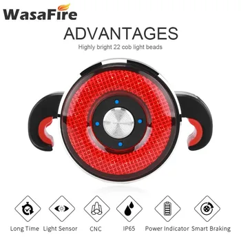 

Smart Mini Bike Brake Light Intelligent Sensory Cycling Tail Light 3 Modes USB Charging Night Safety Warning Bicycle Taillight